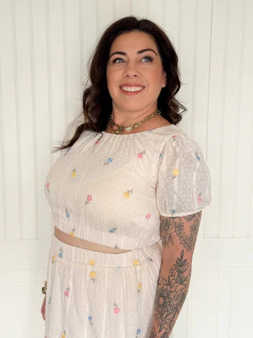 THE GARDEN SPRIG EMBROIDERED BLOUSE