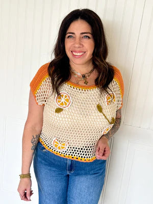 THE ORCHARD CHARM CROCHET TOP