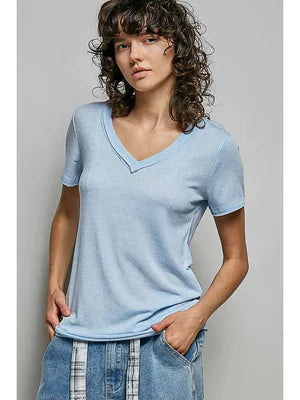 THE POWDER BLUE VINTAGE V TEE