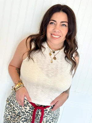 THE TEXTURED EASE SLEEVELESS TOP