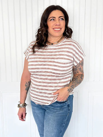 THE TRAILMARK STRIPE POCKET SWEATER