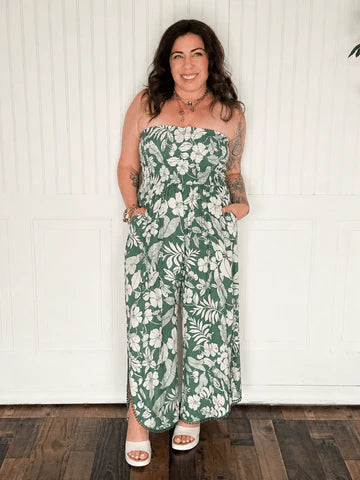 THE TROPIC MUSE STRAPLESS JUMPSUIT
