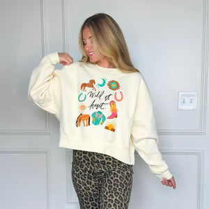 WILD AT HEART CROPPED SWEATSHIRT
