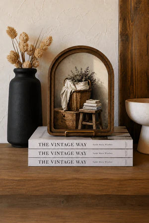 TOWEL BASKET ARCH FRAMED ART 6X8 INCH