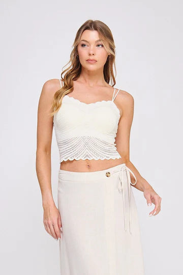 WHISPER LACE SCALLOPED BRALETTE