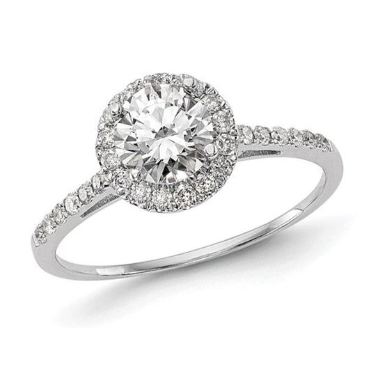 1.14 CARAT LAB GROWN DIAMOND HALO RING IN 14K WHITE GOLD