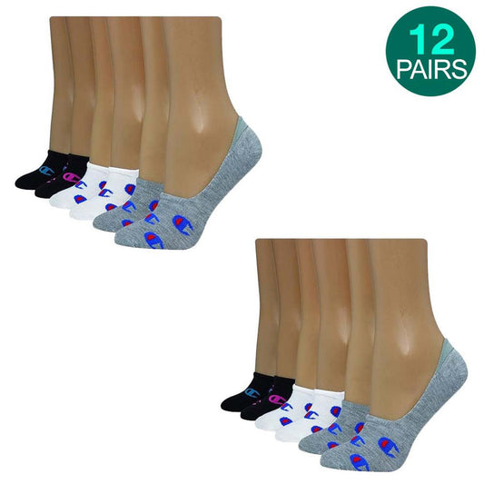 12 PACK CHAMPION WOMENS LINER SOCKS