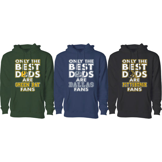 MENS ONLY THE BEST DADS FOOTBALL FAN PULL OVER HOODIE