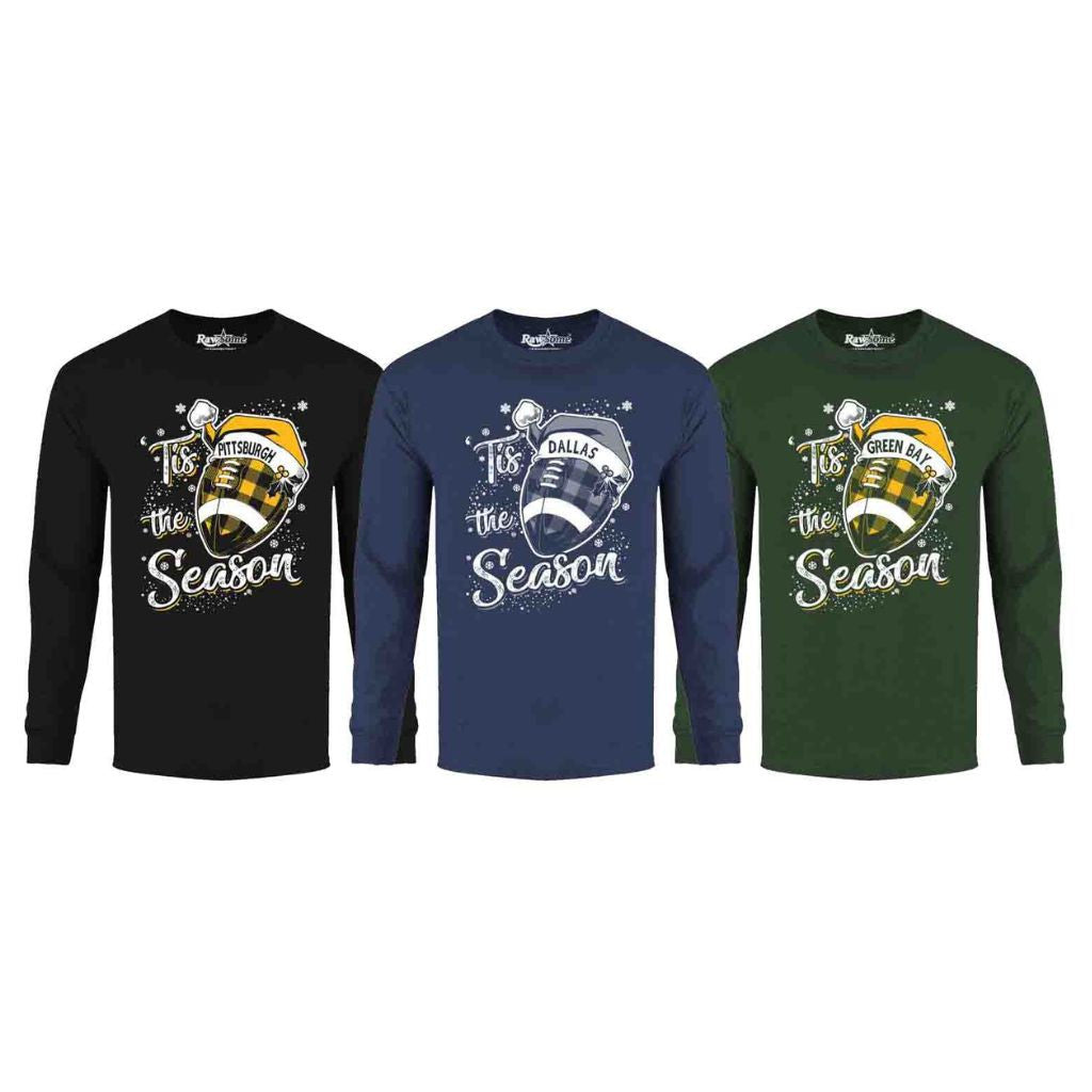MENS TIS THE SEASON FOOTBALL TEAM LONG SLEEVE SHIRT