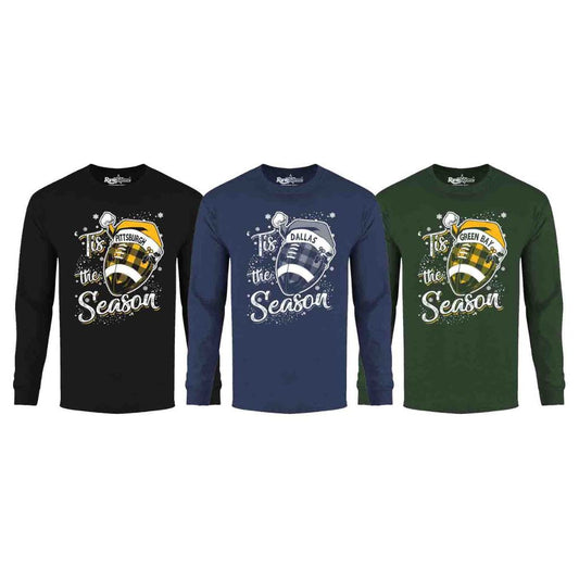 MENS TIS THE SEASON FOOTBALL TEAM LONG SLEEVE SHIRT