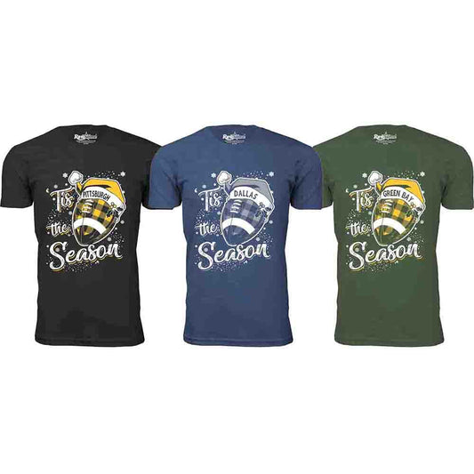 MENS TIS THE SEASON FOOTBALL T SHIRT