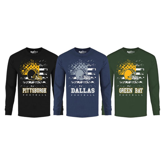 MENS STAR SPANGLED FOOTBALL LONG SLEEVE SHIRTS