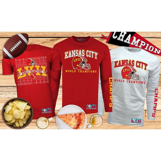 MENS FOOTBALL SUPER CHAMPIONSHIP SHIRT OR HOODIE KANSAS CITY
