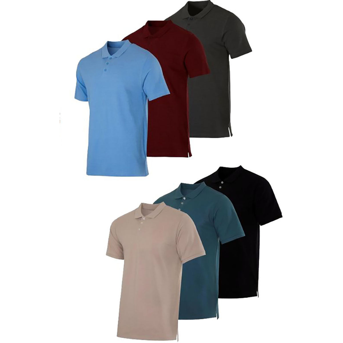 MENS PLUS SIZE COTTON PIQUE SHORT SLEEVE POLO SHIRT 3 PACK