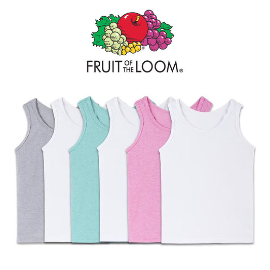 FRUIT OF THE LOOM TODDLER GIRLS LAYERING TANK TOP 6 PACK