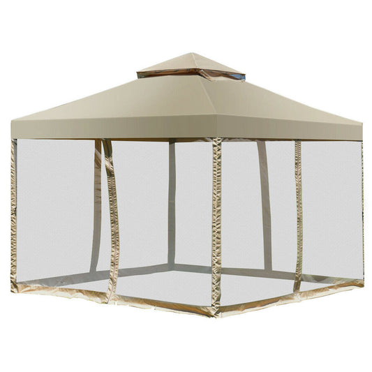 10X10 FOOT 2 TIER OUTDOOR FULLY ENCLOSED GAZEBO