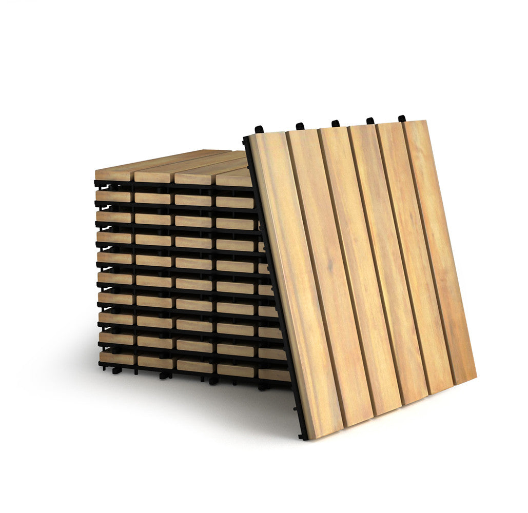 12X12 INCH DECK PATIO PAVERS ACACIA WOOD