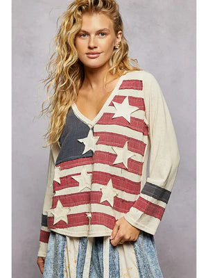 ALL AMERICAN EASE LONG SLEEVE TOP
