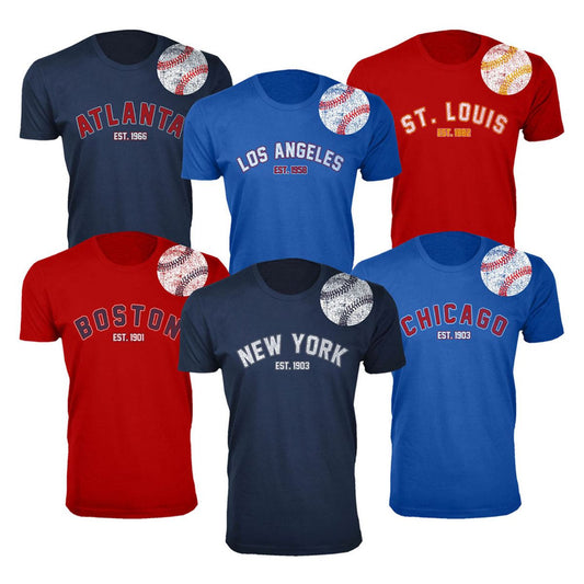 MENS BASEBALL CITY T SHIRT