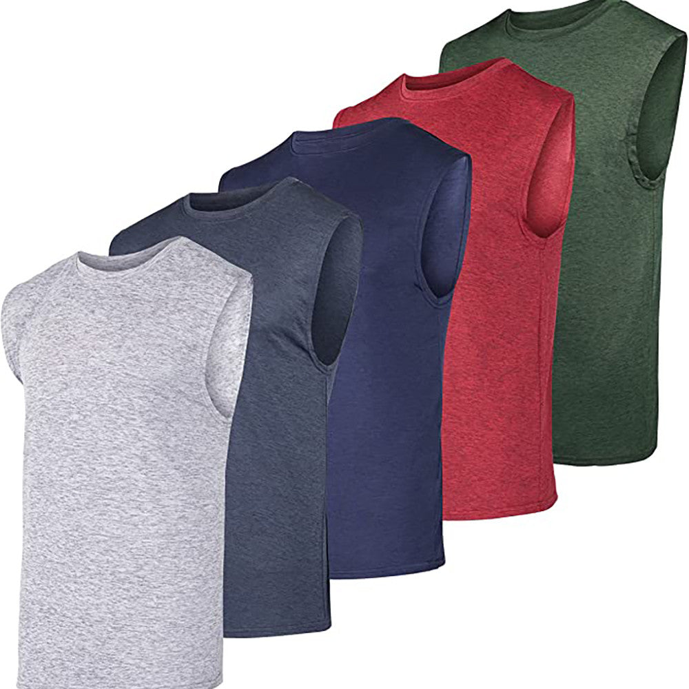 MENS ACTIVE ATHLETIC PERFORMANCE TANK TOPS 5 PACK