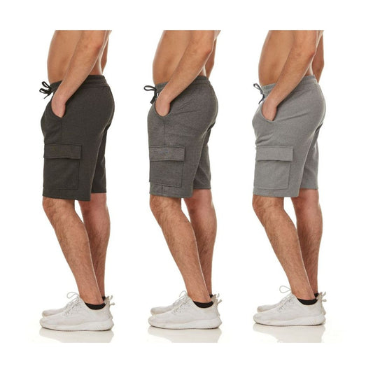 MENS MOISTURE WICKING CARGO SHORTS 3 PACK