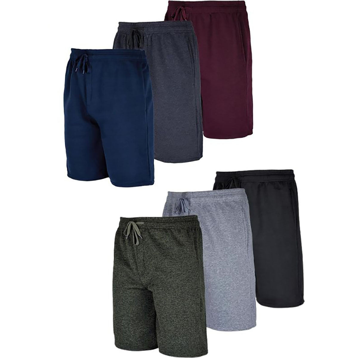 MENS FLEECE LOUNGE SHORTS WITH POCKETS 3 PACK