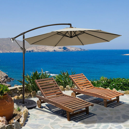 10 FOOT PATIO OFFSET HANGING UMBRELLA WITH EASY TILT ADJUSTMENT