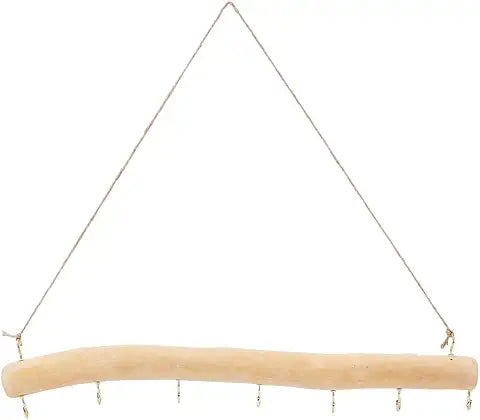 15 INCH 7 HOOK DRIFTWOOD WALL HANGING WOODEN WALL HOOKS DECOR