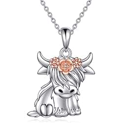 925 STERLING SILVER SCOTLAND COW PENDANT NECKLACE