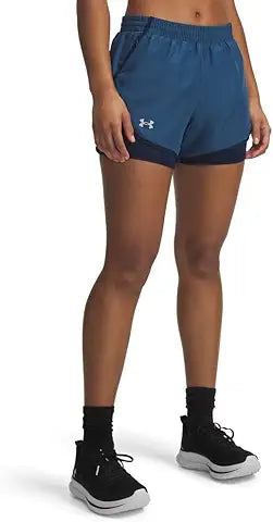 UNDER ARMOUR WOMENS FLY BY 2 IN 1 SHORTS