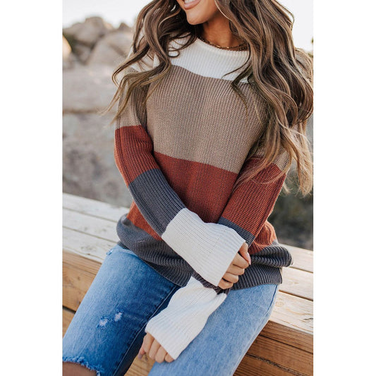LAINEY KNITTED O NECK PULLOVER SWEATER