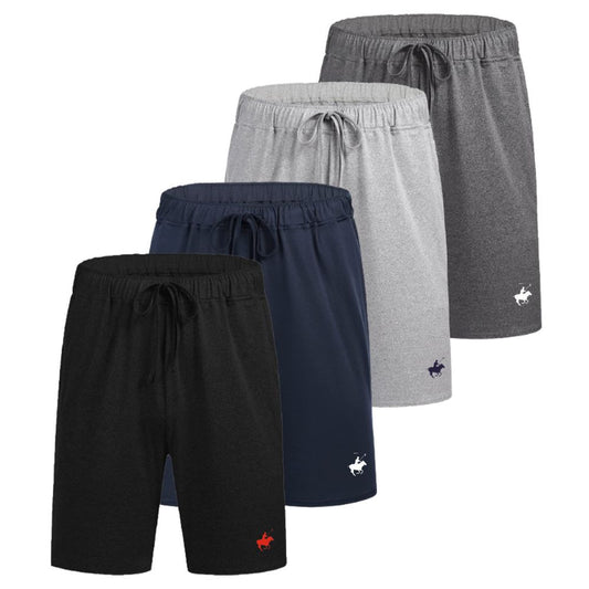 MENS COTTON BLEND LOUNGE SHORTS WITH POCKETS 4 PACK