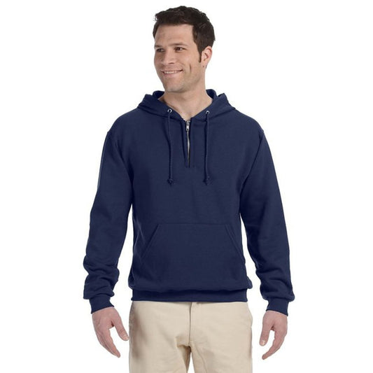 JERZEES FLEECE QUARTER ZIP PULLOVER HOODED SWEATSHIRT