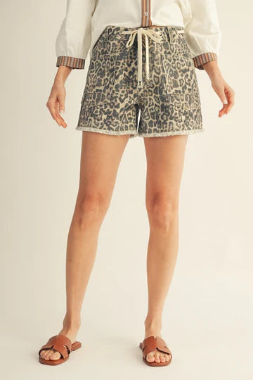 THE LEOPARD LOVE DRAWSTRING SHORTS