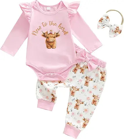 3 PIECE WESTERN BABY GIRL OUTFIT