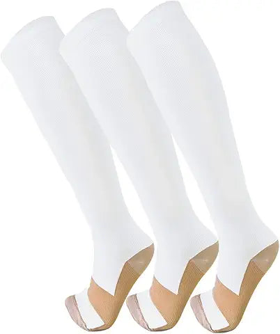 3 PACK COPPER COMPRESSION SOCKS