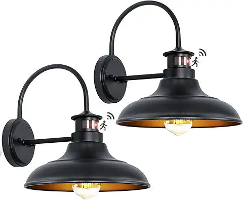 2 PACKS MOTION SENSOR OUTDOOR BARN LIGHTS