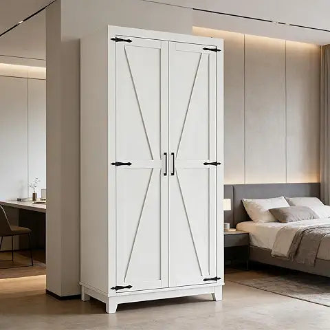 70 INCH LARGE ARMOIRE WARDROBE CLOSET WITH HANGING ROD
