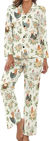 WOMEN BUTTON DOWN PAJAMAS SET