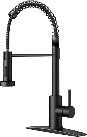 BLACK KITCHEN FAUCET WITH PULL DOWN SPRAYER