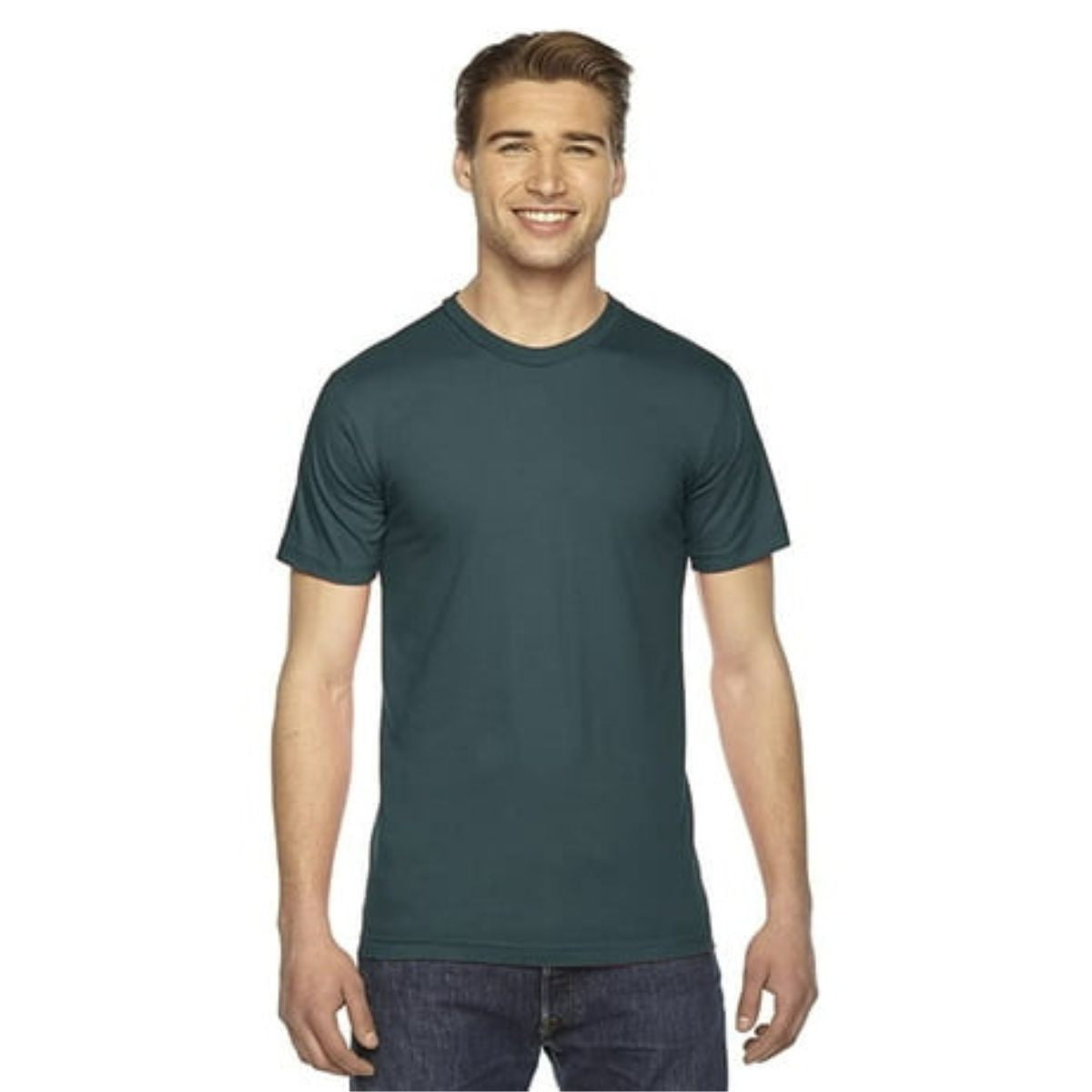 AMERICAN APPAREL MEN FINE JERSEY CREWNECK T SHIRT
