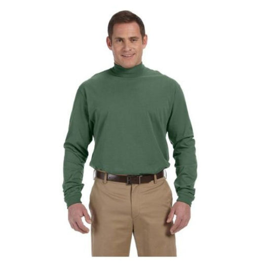 DEVON AND JONES SUEDED COTTON JERSEY MOCK TURTLENECK
