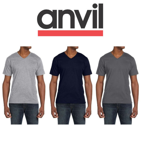 ANVIL ADULT LIGHTWEIGHT V NECK T SHIRT