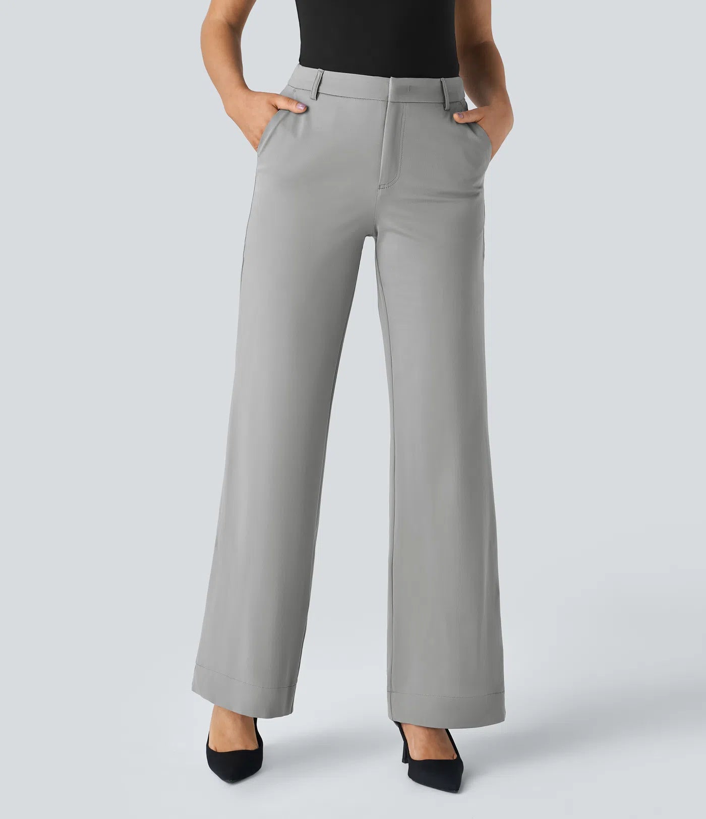 HALARA FLEX MID RISE POCKET STRAIGHT LEG WORK PANTS