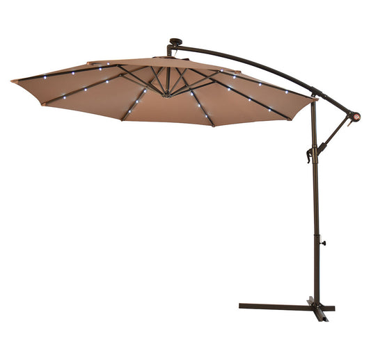 10 FOOT HANGING SOLAR LED PATIO SUN SHADE UMBRELLA