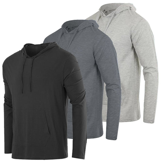 MENS COTTON LIGHTWEIGHT DRAWSTRING HOODIE WITH POCKET 3 PACK