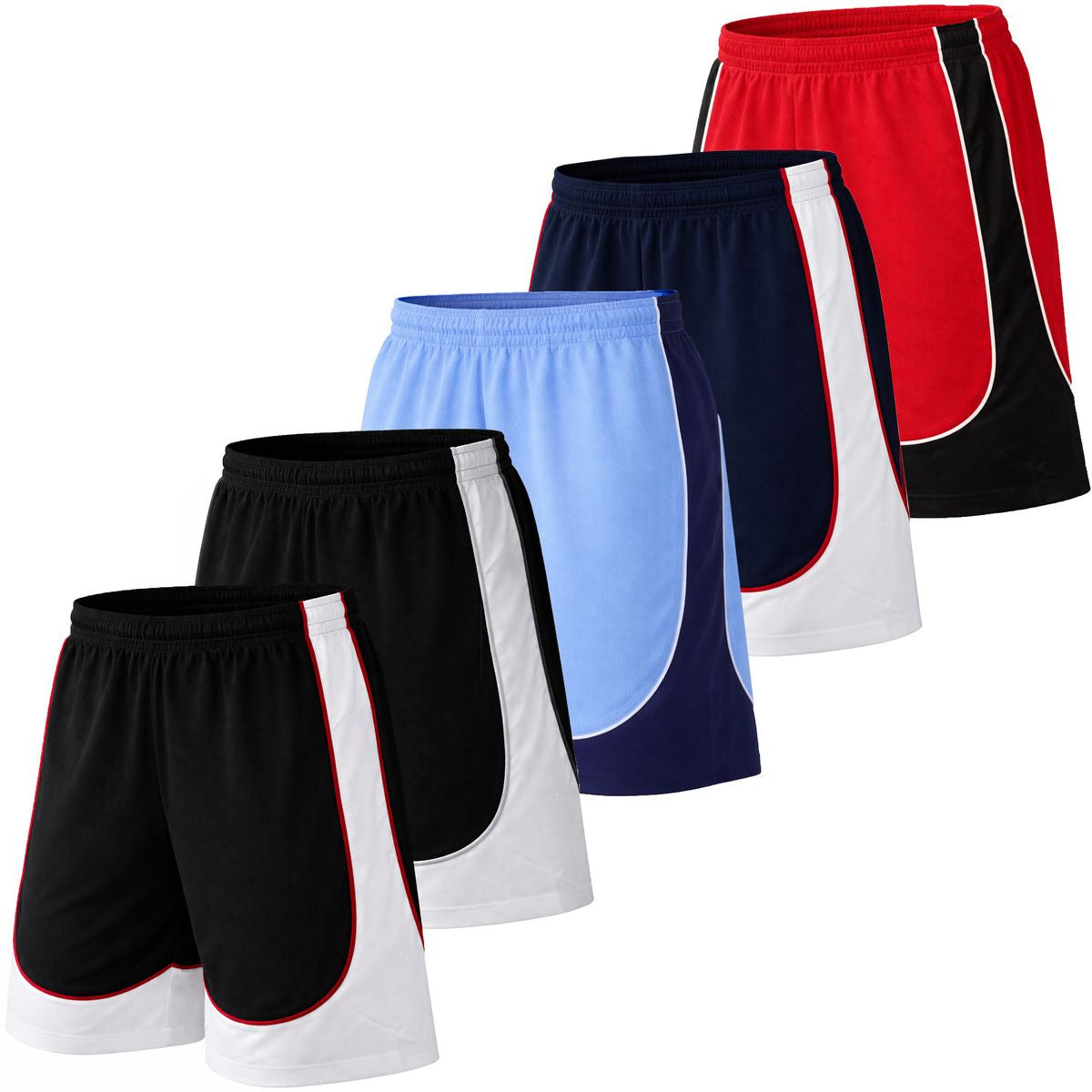MENS QUICK DRY MESH TRAINING SHORTS 5 PACK