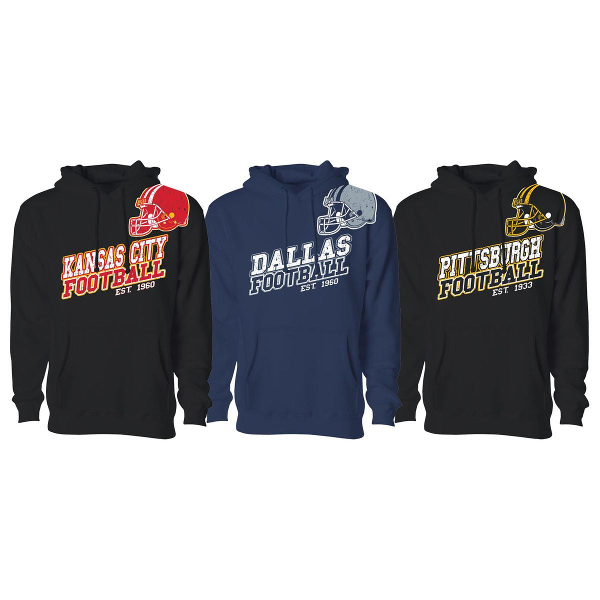 MENS FOOTBALL FAN PULLOVER HOODIE