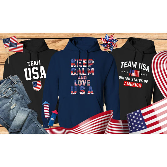 MENS PATRIOTIC USA PULLOVER HOODIE