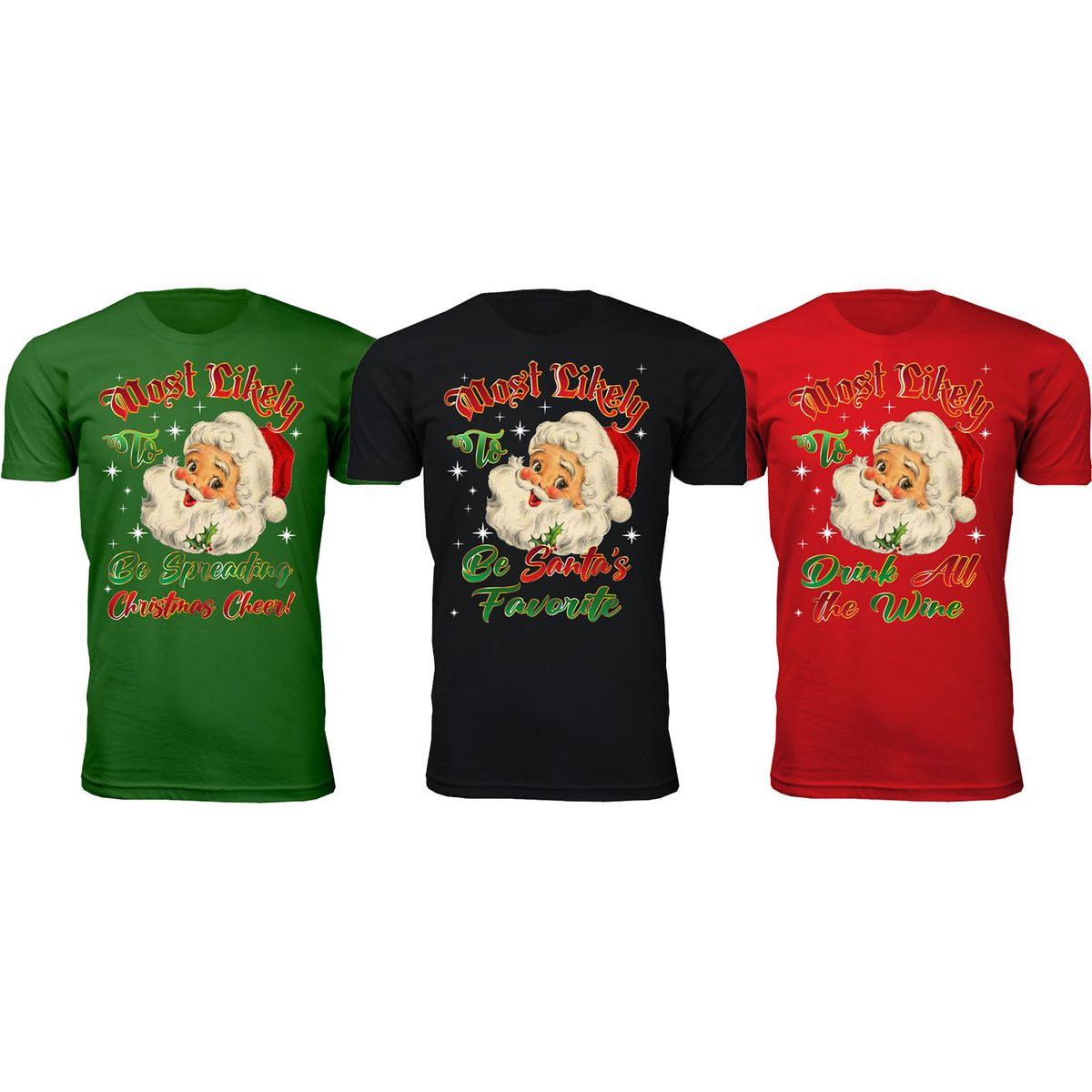 MENS SANTA CLAUS CHRISTMAS MOST LIKELY T SHIRTS